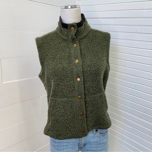 Toad&Co Olive Green Sherpa Fleece Vest